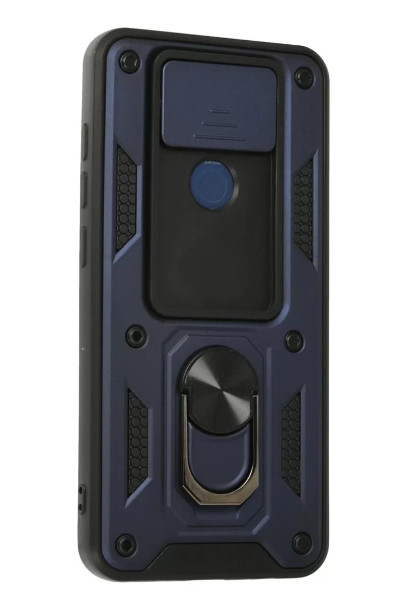 Xiaomi Redmi Note 9 Kılıf Pars Lens Yüzüklü Silikon - Lacivert
