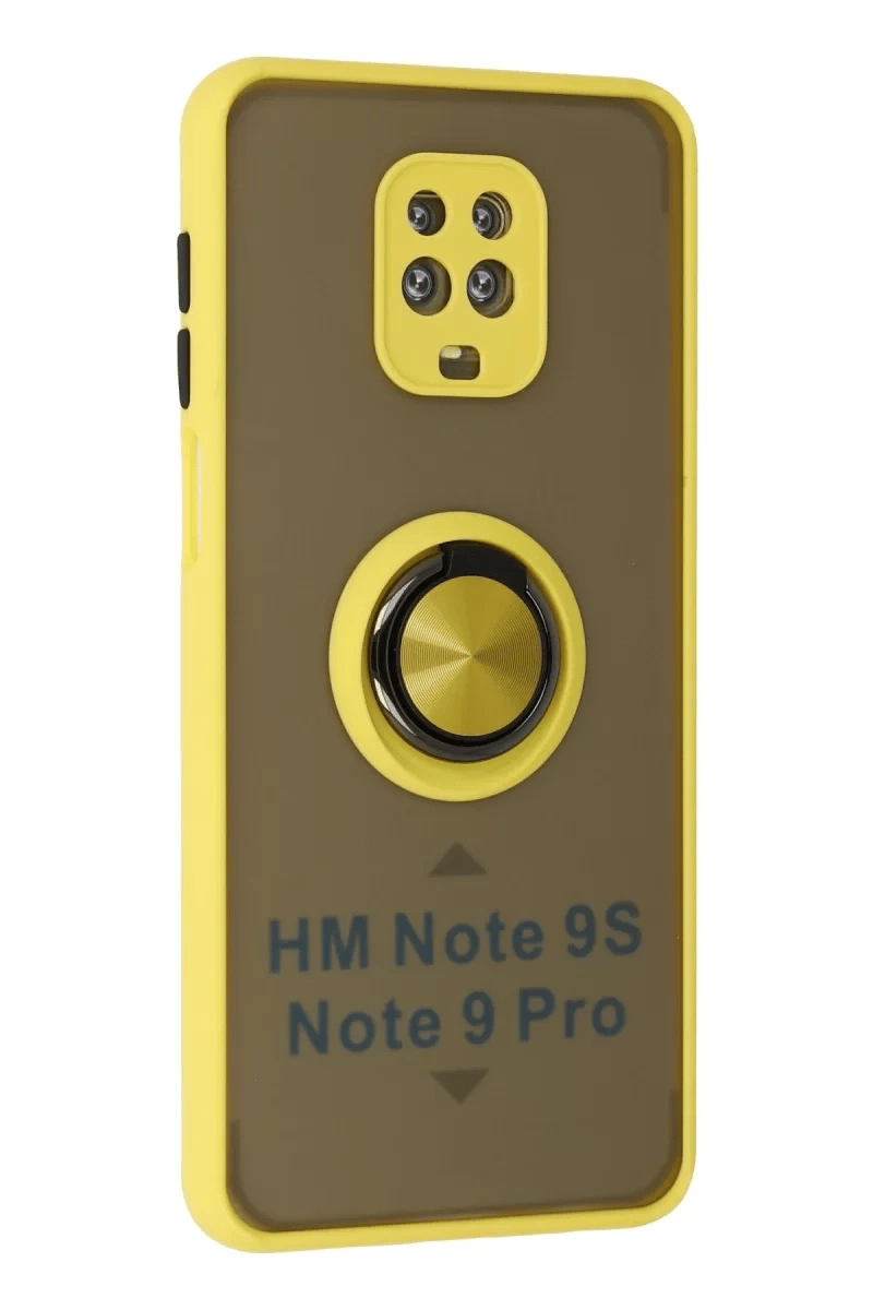 Xiaomi Redmi Note 9 Pro Kılıf Montreal Yüzüklü Silikon Kapak - Sarı