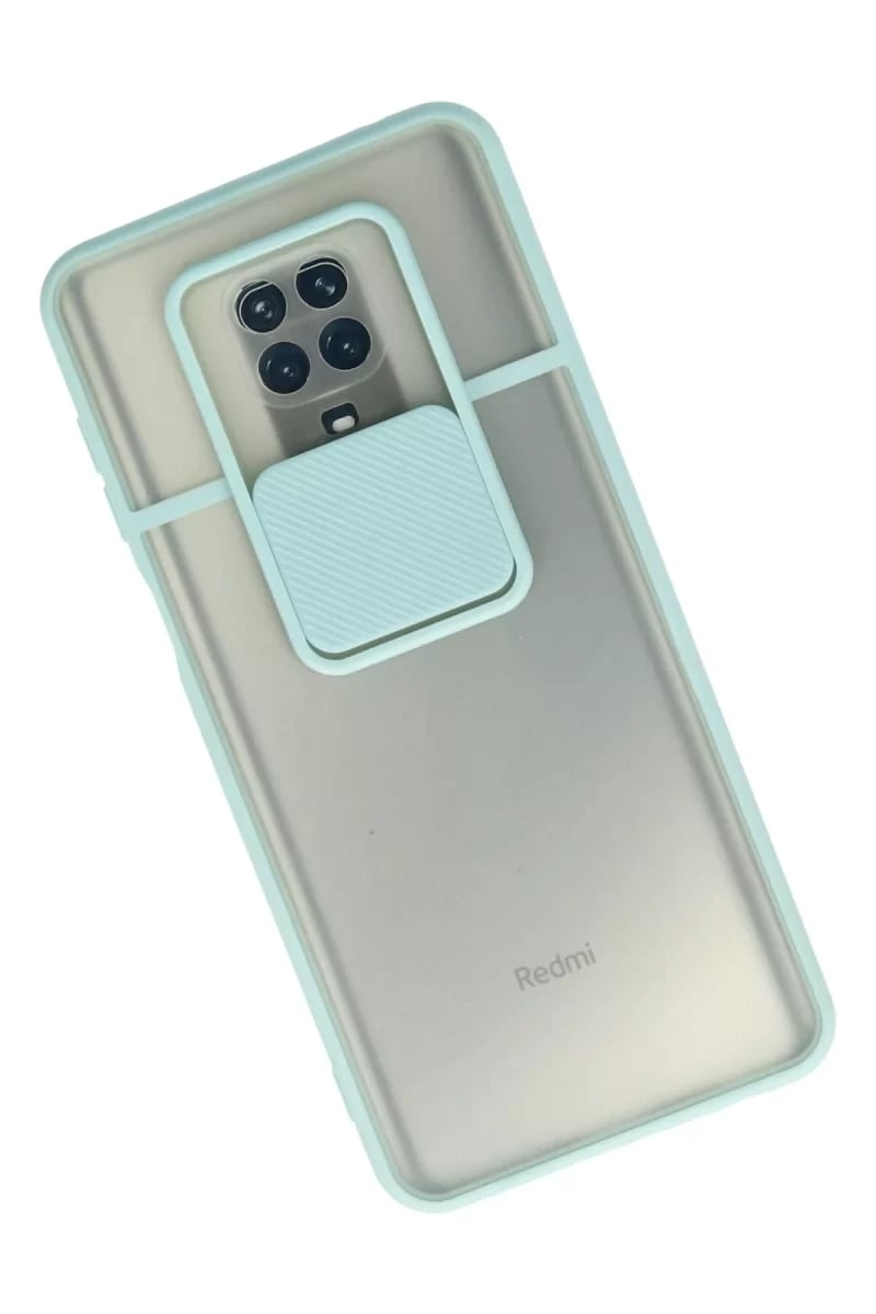Xiaomi Redmi Note 9 Pro Kılıf Palm Buzlu Kamera Sürgülü Silikon - Turkuaz