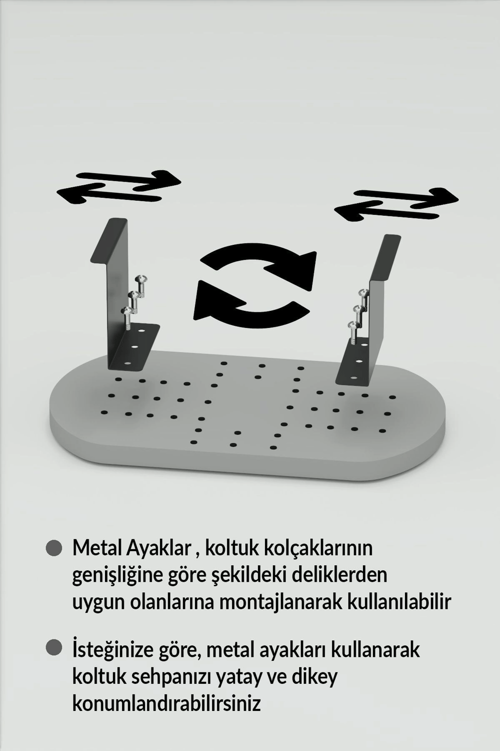 Yan Sehpa Ayarlanabilir Tepsi OVAL Dekoratif Modern Yatay Dikey Koltuk Sehpası GORDİON