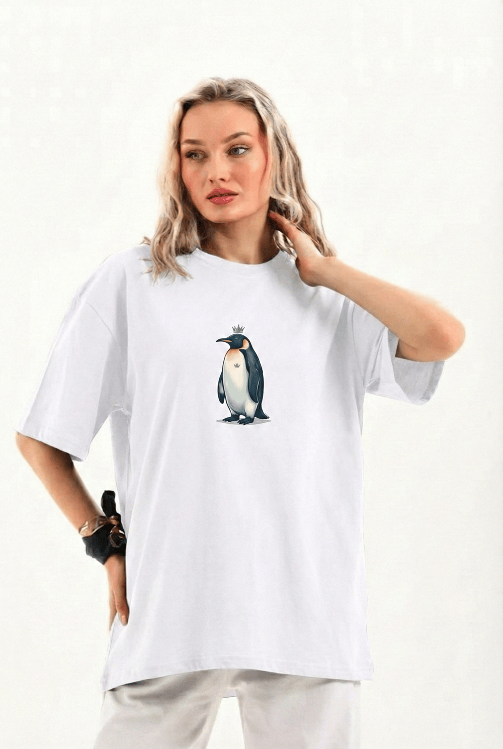 Kadın Oversize Tişört - Sırt Baskılı 