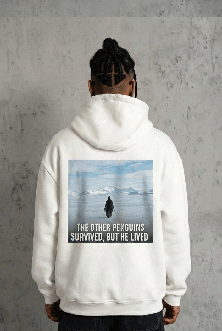Siyah Oversize Hoodie - Sırt Baskılı 