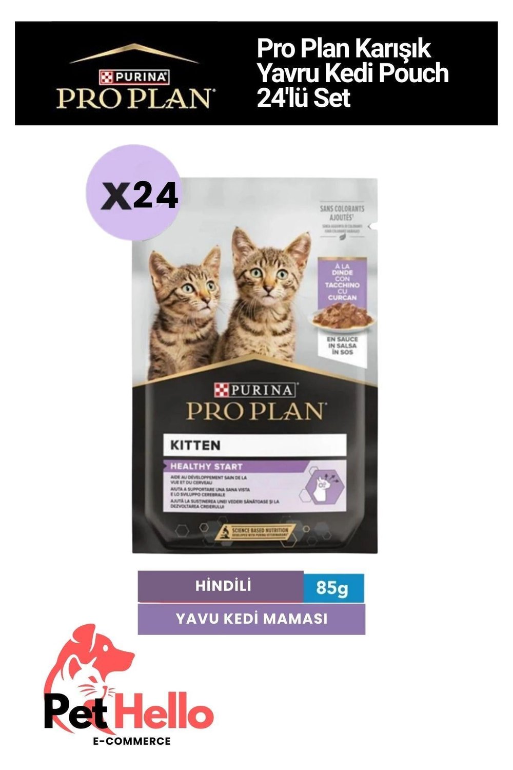 Karışık Yavru Kedi Pouch 24'lü Set Yaş Mama Koneservesi