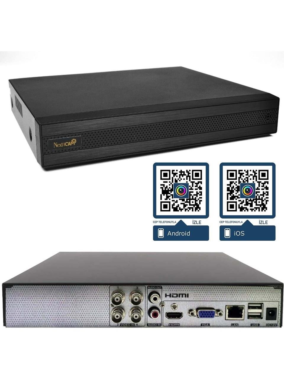 NextCam Kayıt Cihazı Ahd Dvr 4 Kanal 5mp 1080P H265 Hibrit Nextcam YE-HD4750