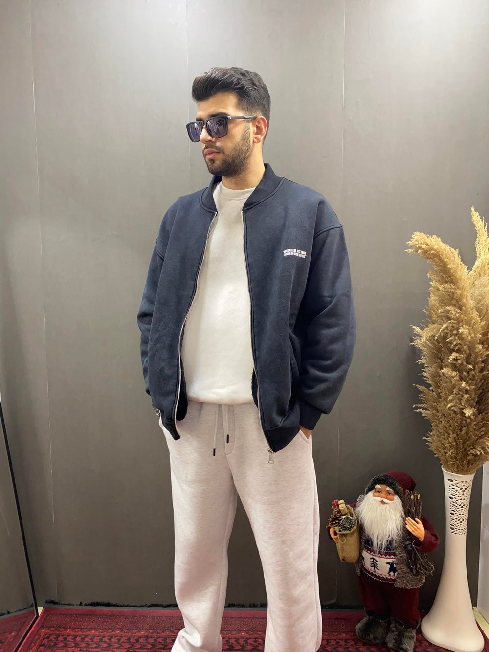 Siyah Yıkamalı Oversize Hırka