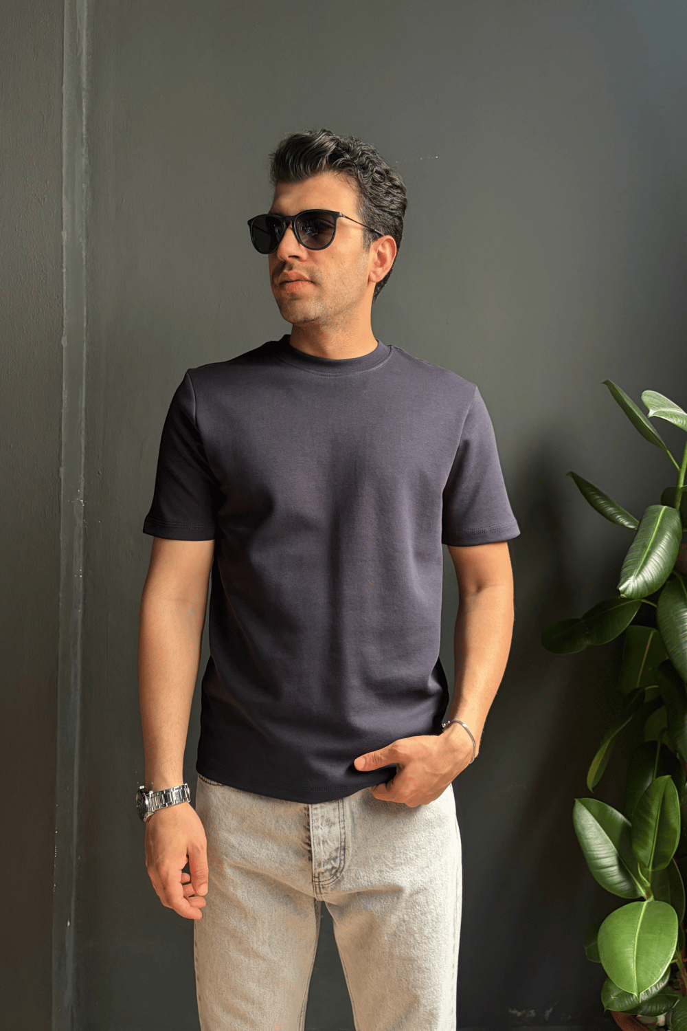 Slimfit Basic Lacivert Tişört