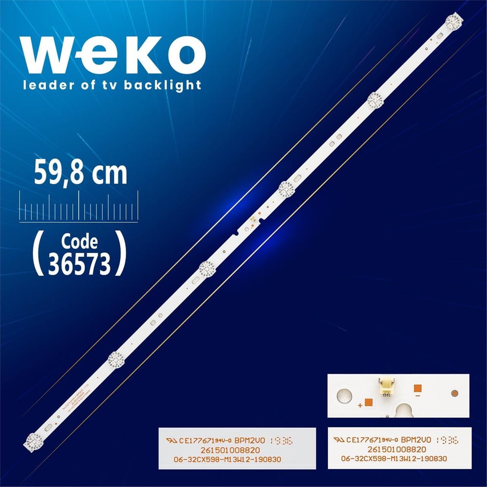 Weko 06-32C2x6-598-M13w12-190830 6 Ledli 59,8 Cm 3V Led Tv Bar - Tv Led Bar