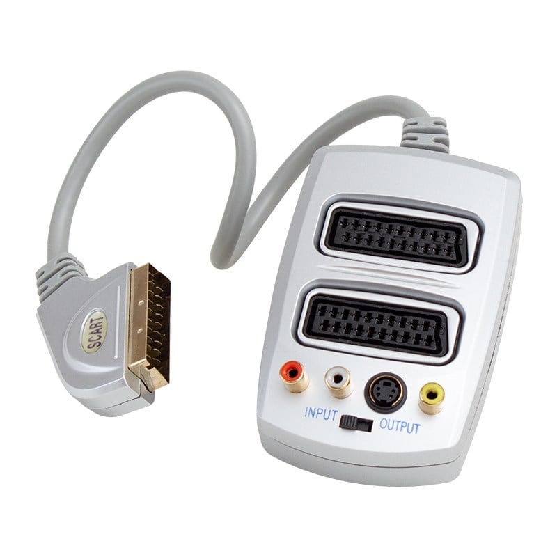 1 ERKEK - 2 DİŞİ S-VHS + SWITCHLI TOS FİŞLİ 2'Lİ SCART DAĞITICI