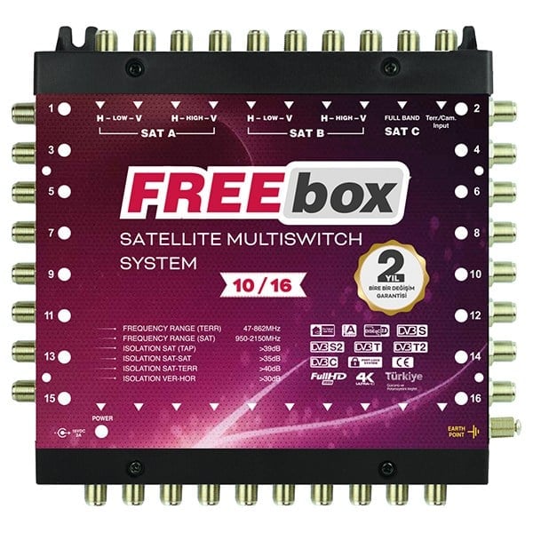 10*16 KASKATLI UYDU SANTRALİ FREEBOX STARBOX