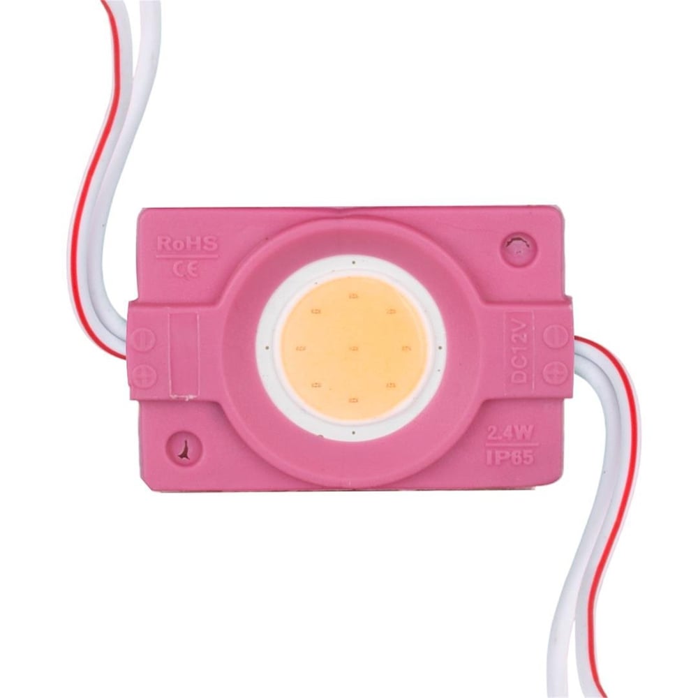 Powermaster 12 Volt 2.4 Watt Pembe COB LED Modül - 40x22 mm - Modül Led