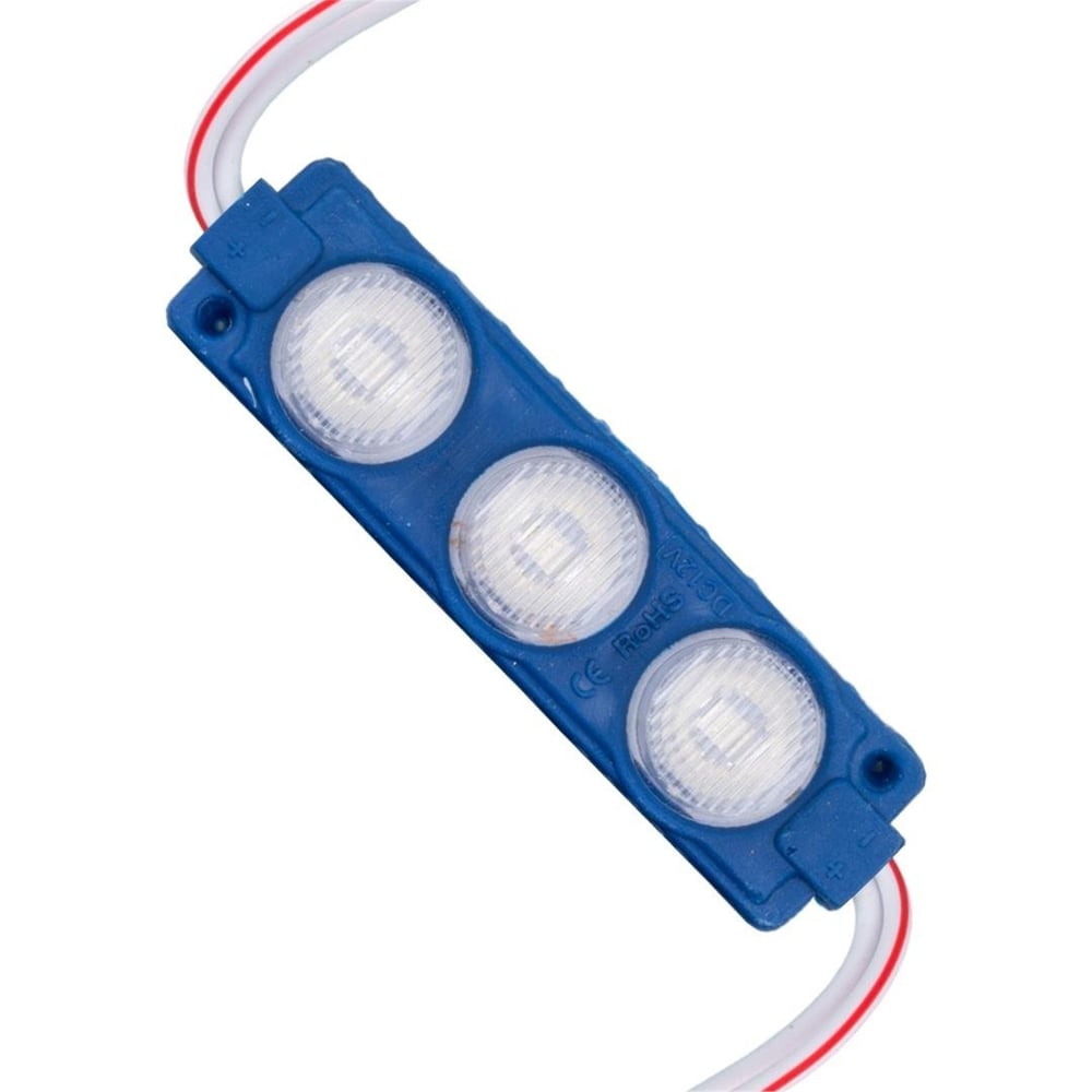Powermaster 12 Volt 3 Watt Mavi LED Modül - 74x20 mm - 3030 Çip - Modül Led