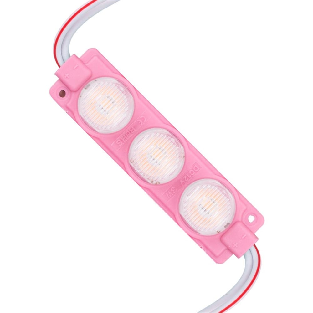 Powermaster 12 Volt 3 Watt Pembe LED Modül - 74x20 mm - 3030 Çip - Modül Led