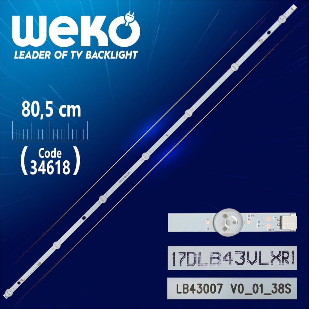 Weko 17Dlb43vlxr1 -A- Lb43007 V0_04_38S - 80.5 Cm 7 Ledli - (Wk-402) - Vestel Led Bar