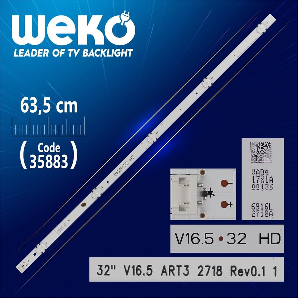 Weko 32 V16.5 Art3 2718 Rev0.1 1 - (5 Ledli) - 63.5 Cm - ( Wk-1345 ) -- Tv Led Bar - Tv Led Bar
