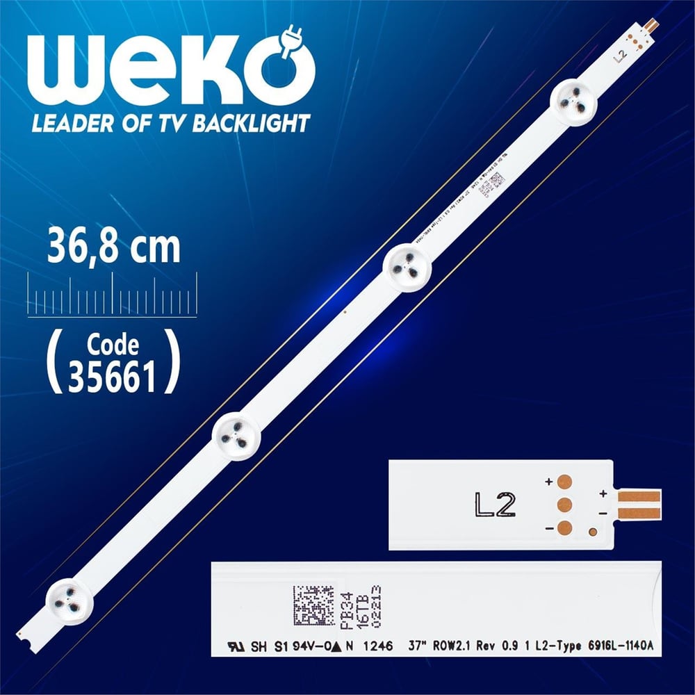Weko 37'' ROW2.1 REV 0.9 1 L2-TYPE 6916L-1140A - 36.8 Cm 4 Ledli - WK-1140 Led Tv Bar - Tv Led Bar