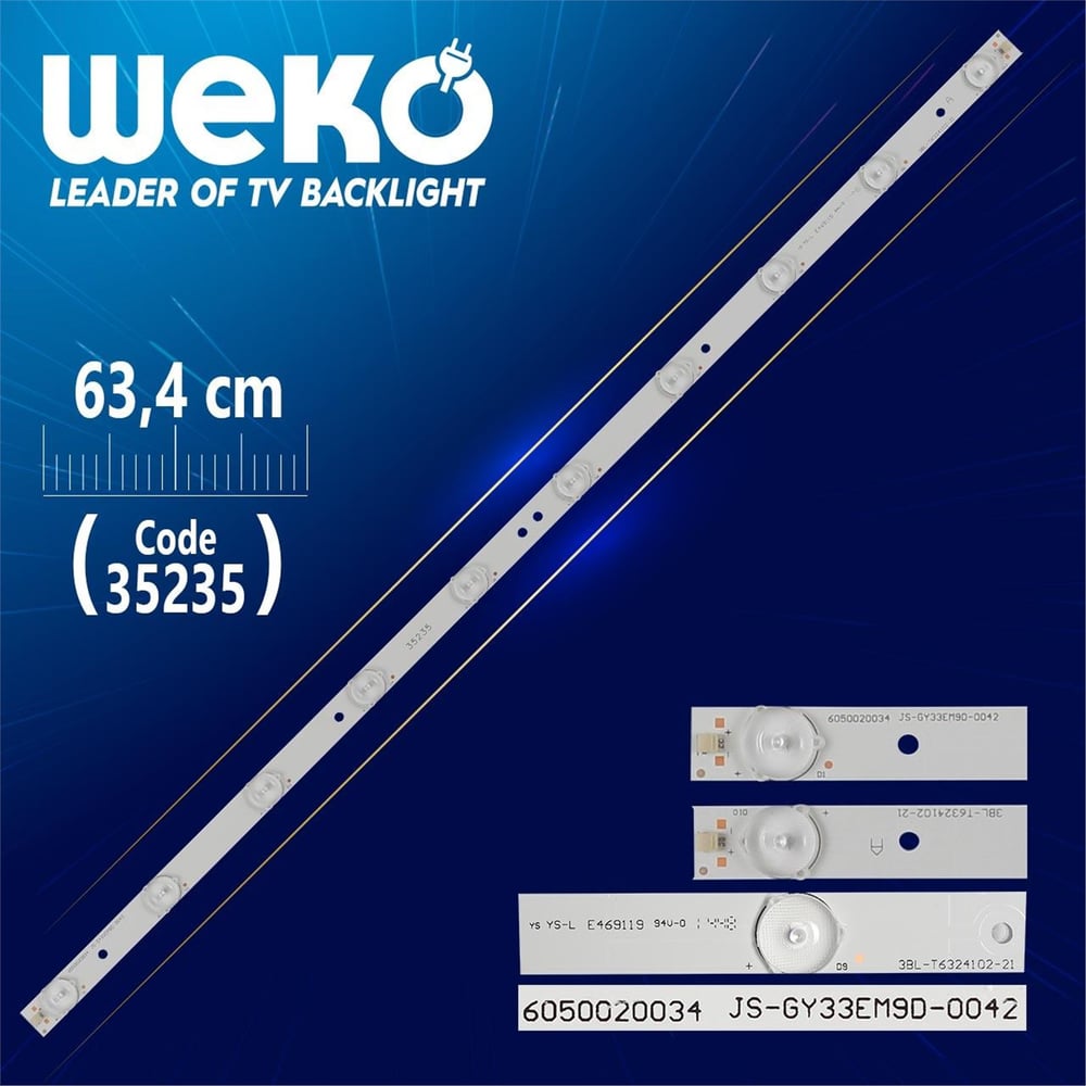 Weko 3BL-T6324102-002B - 3BL-T6324102-006B - 605020034 - 63.4 Cm 10 Ledli - WK-256 Led Tv Bar - Tv Led Bar