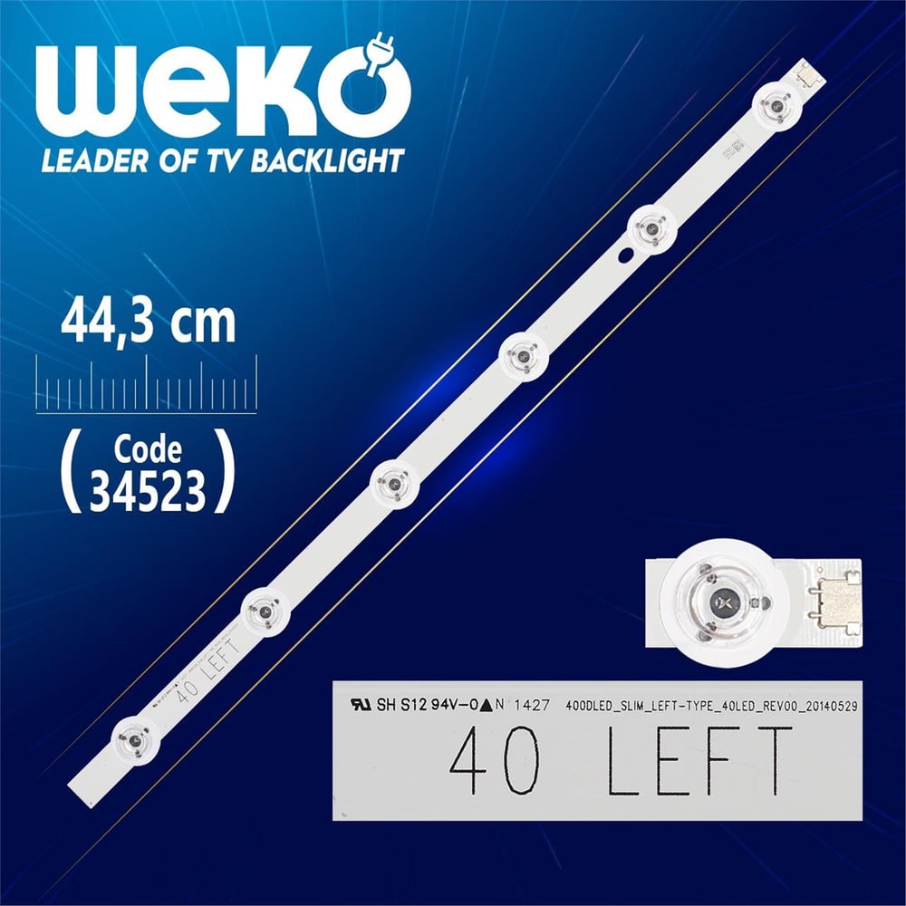 Weko 400Dled_Slım_Left-Type_40Led_Rev00 - 44.3 Cm 6 Ledli (Wk-619) - Vestel Led Bar