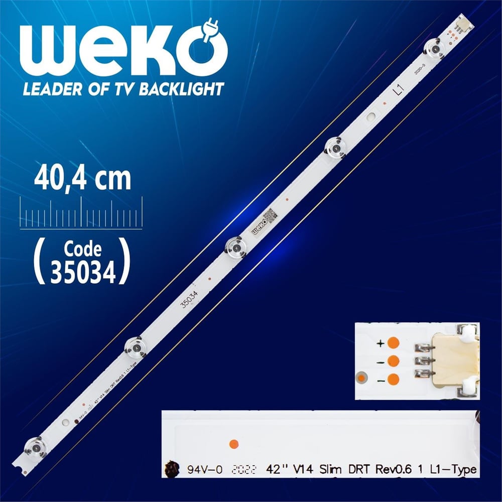 Weko 42'' V14 SLİM DRT REV0.6 1 L1 - TYPE 6916L - 1682A - ( 40.4 CM ) 5 LEDLİ - (WK-814) Tv Led Bar - Tv Led Bar