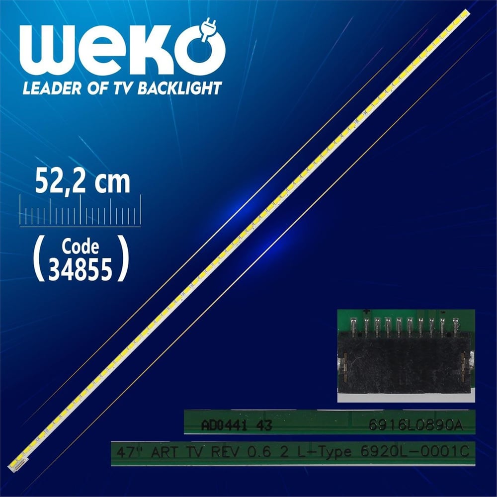 Weko 47'' ART TV REV 0.6 2 L-TYPE 6920L-0001C -  52.2 Cm 63 Ledli - WK-721 Led Tv Bar - Tv Led Bar