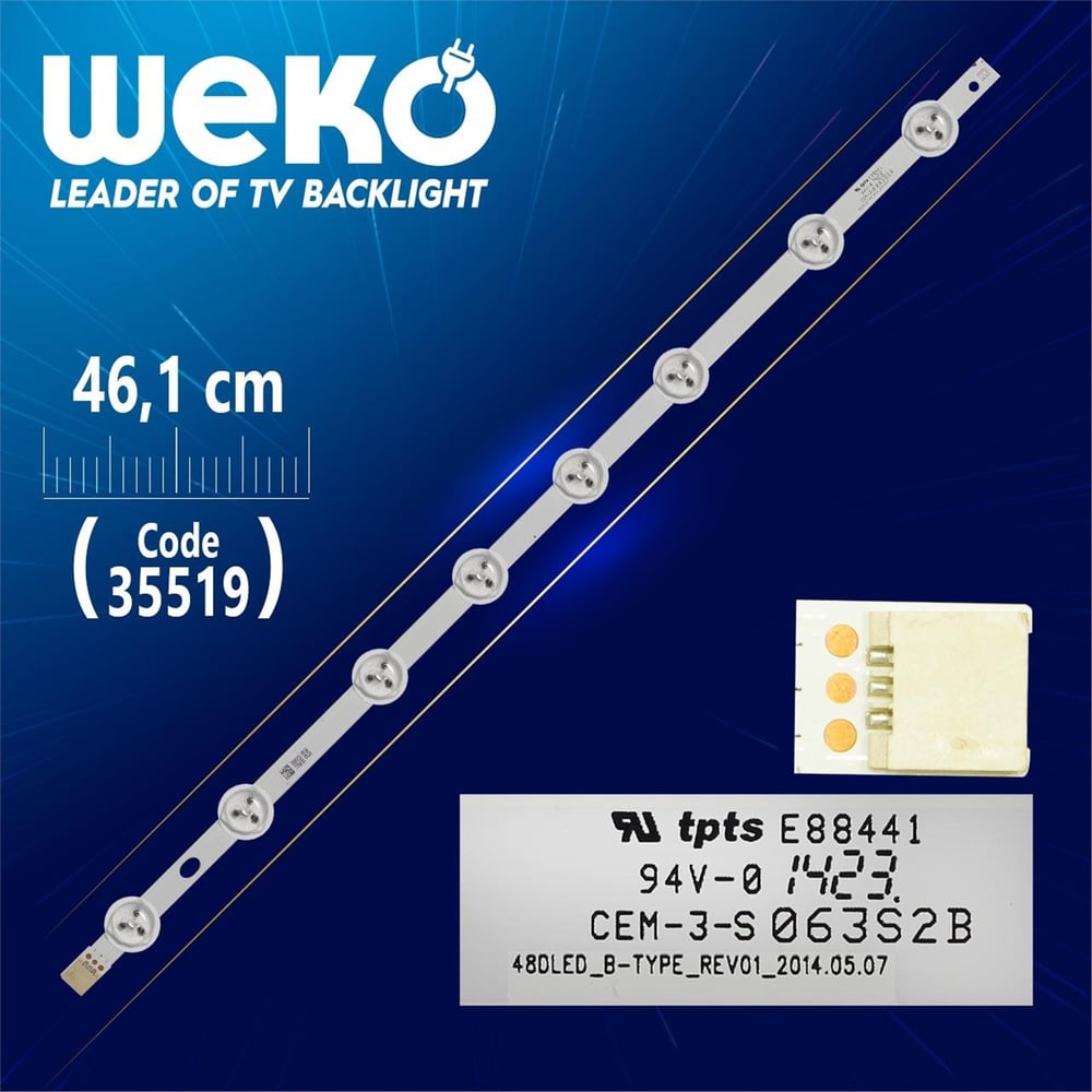 Weko 48DLED_B-TYPE_REV01 - 46.1 Cm 8 Ledli - (WK-101) Tv Led Bar - Tv Led Bar