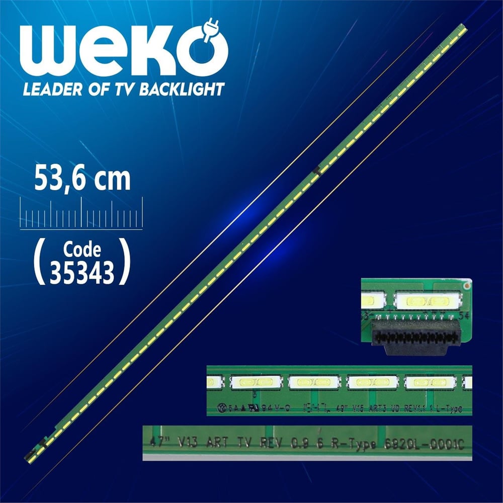 Weko 49'' V15 ART3 UD REV1.1 1 L-TYPE - 53.6 CM 54 LEDLİ - (WK-956) Tv Led Bar - Tv Led Bar