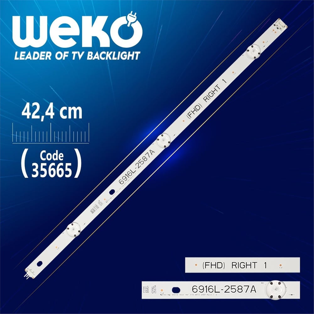 Weko 49'' V16 ART3 2587 REV3.1 2 - 6916L-2587A (FHD) RIGHT 1 ----- 42.4 Cm 3 Ledli - (WK-1144) Tv Led Bar - Tv Led Bar