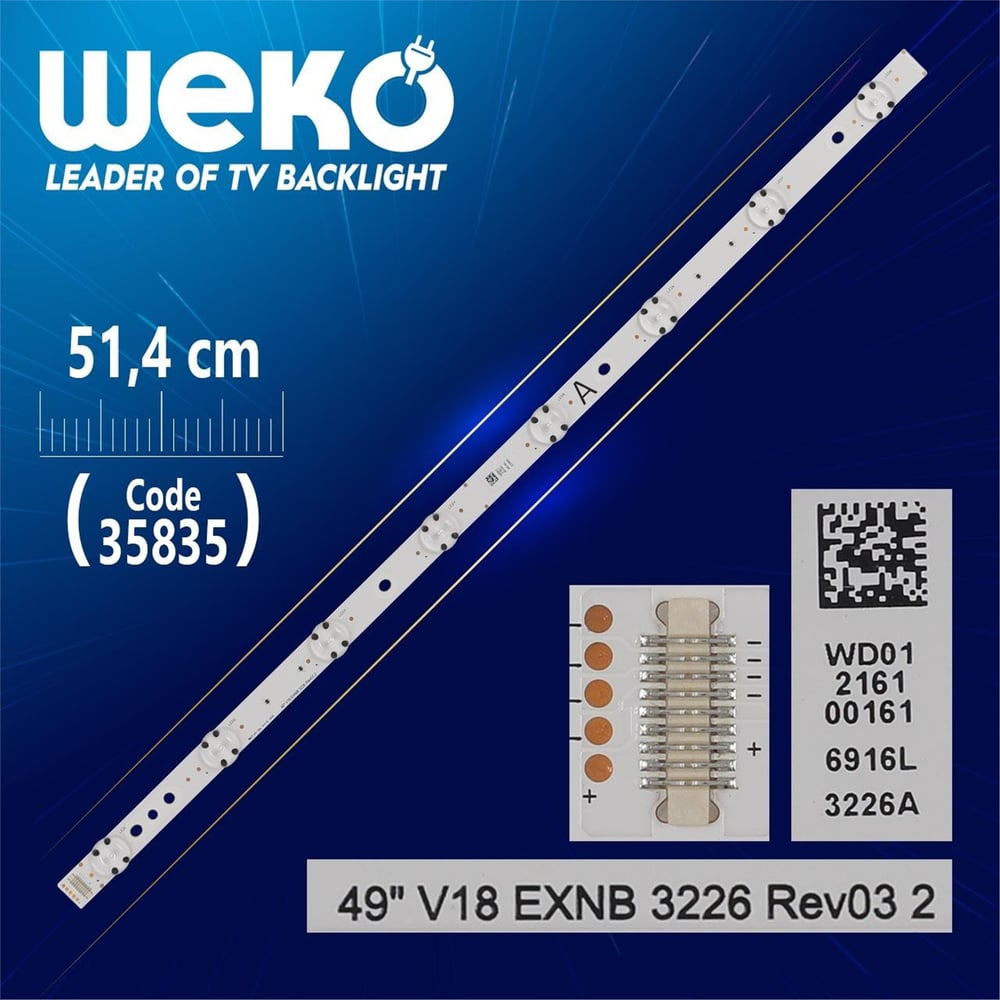 Weko 49'' V18 EXNB 3226 REV03 2 -A- (51.4 Cm) - 8 Ledli - (WK-1297) - Tv Led Bar - Tv Led Bar