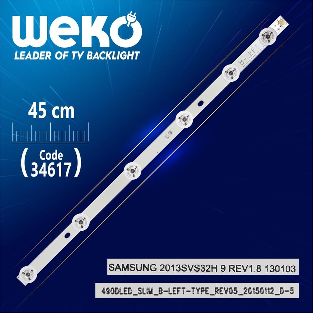 Weko 490Dled_Slim_B-Left-Type_Rev05_20150112_D-5 - 45 Cm 6 Ledli - (Wk-663) - Vestel Led Bar