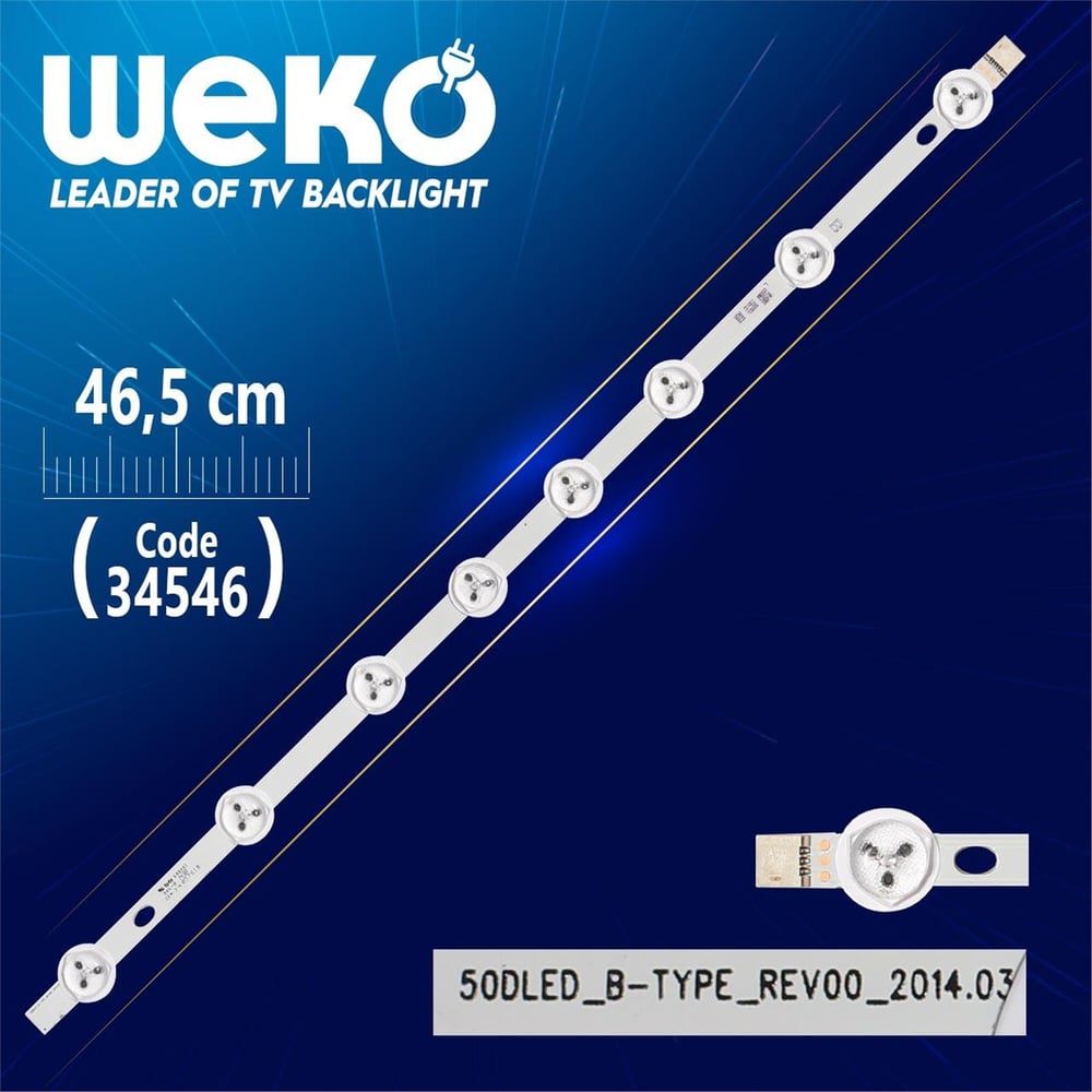 Weko 50Dled_B-Type_Rev00 - 46.5 Cm 8 Ledli (Wk-516) - Vestel Led Bar