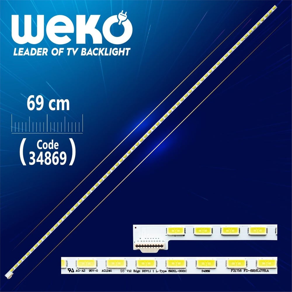 Weko 55'' V12 EDGE REV1.1 1 L-TYPE 6920L-0001C - 69 Cm 66 Ledli - WK-327 Tv Led Bar - Tv Led Bar
