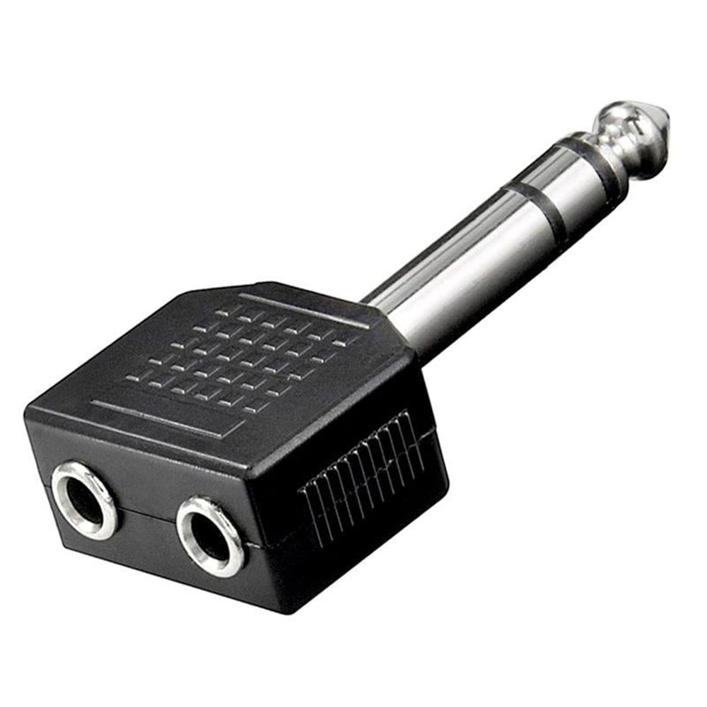 Elektromer 6.3 Mm Stereo Erkek - 3.5 Mm Stereo x 2 Dişi Çevirici Jack - Fiş - Jack - Şase