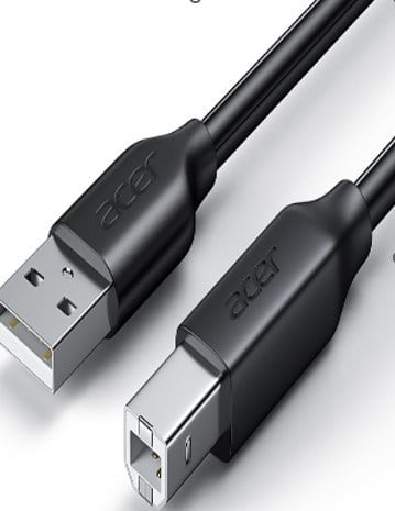 ACER U302-1.5 1.5 METRE USB 2.0 YAZICI VE TARAYICI SİYAH BAĞLANTI KABLOSU