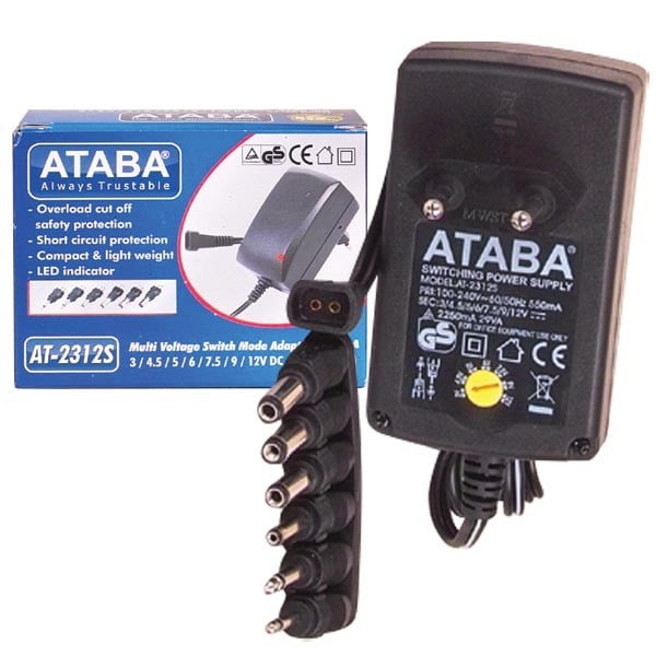 ATABA AT-2312S 3 VOLT - 12 VOLT AYARLI 2 AMPER SWITCH MODE ADAPTÖR
