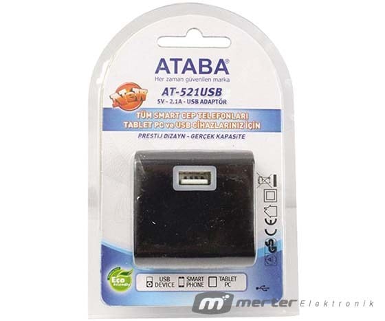 ATABA AT-521 5 VOLT - 2.1 AMPER USB ADAPTÖR