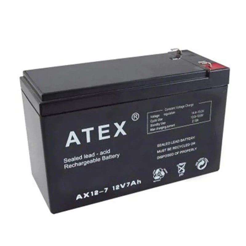 ATEX AX-12V-7 12 VOLT - 7 AMPER AKÜ (150 X 65 X 90 MM)