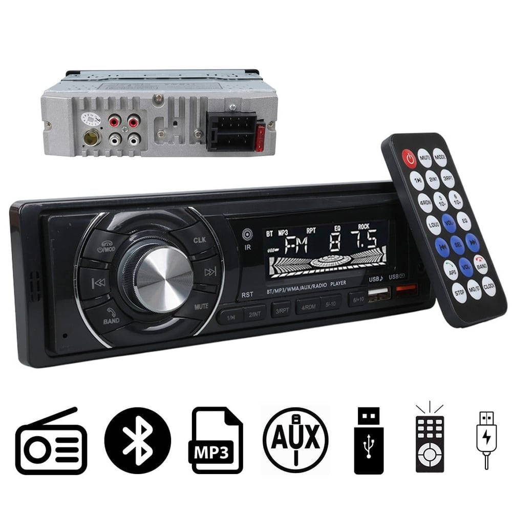 CARSTAR CS-950 7 RENKLİ ÇİFT USB/SD/FM/AUX/BLUETOOTH KUMANDALI OTO TEYP 4X60 WATT