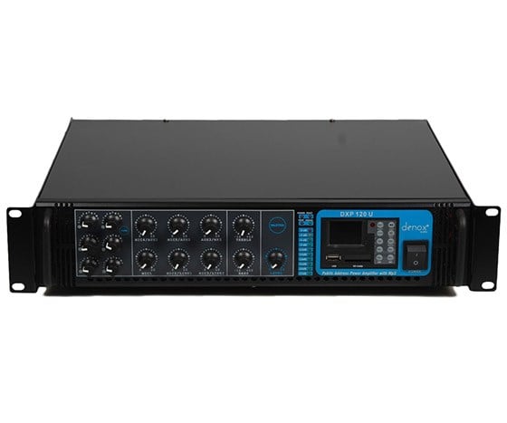 DENOX DXV-350U 350W 100V/70/4-16 OHM USB/SD 6 BÖLGELİ 3 MİK.GİRİŞLİ TRAFOLU MIXER