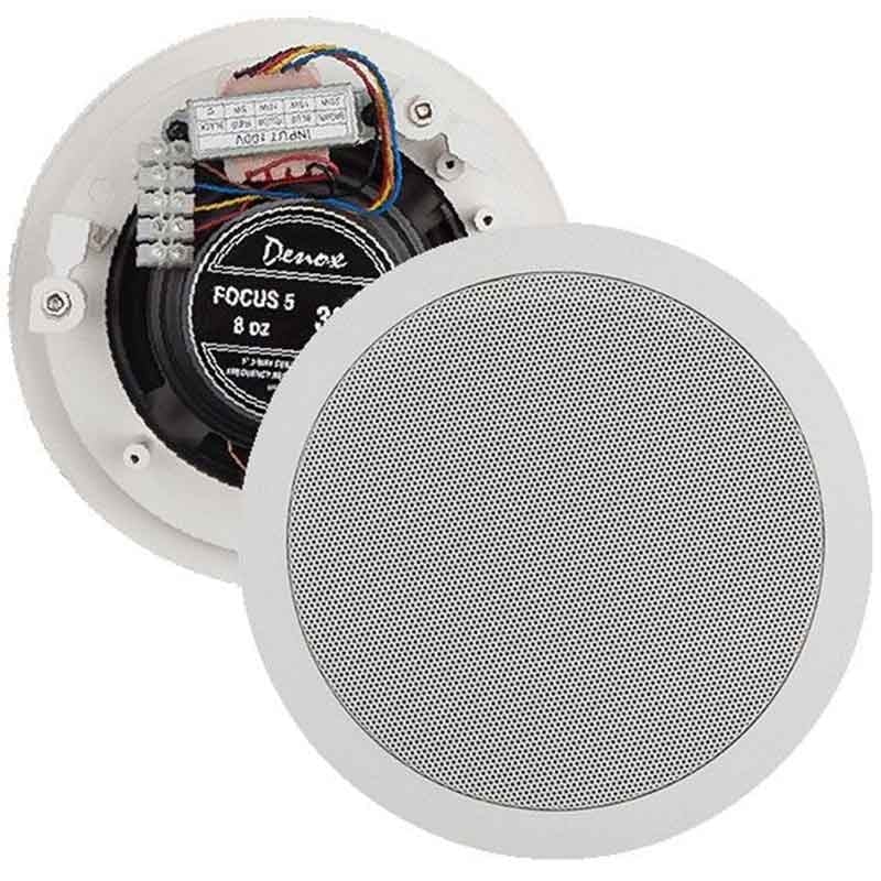 DENOX FOCUS-5 13 CM 30 WATT 2'Lİ TAKIM BEYAZ TRAFOLU ALÇIPAN HOPARLÖR