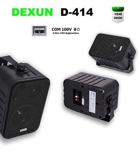 DEXUN D-414T 4'' 200 WATT 2 YOLLU SİYAH HAT TRAFOLU SÜTUN HOPARLÖR