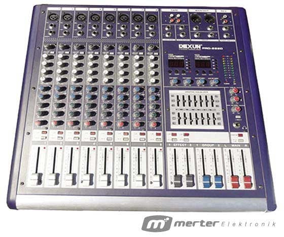 DEXUN PRO-882D USB'Lİ 2X300W 8 KANAL POWER MIXER ANFİ