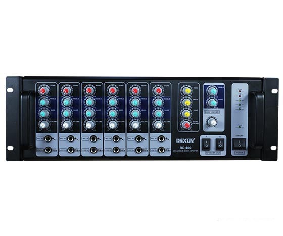 DEXUN RD-600T 600 W 100V/70V/4-16 OHM 6 MİK.6 LINE GİRİŞLİ TRAFOLU MIXER KÜP ANFİ