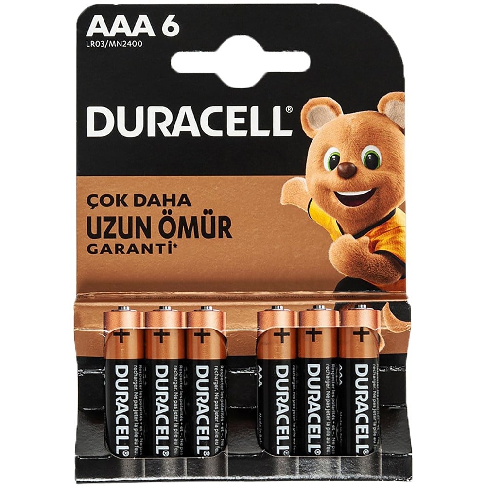 DURACELL AAA İNCE PİL (6'LI PAKET FİYATI)