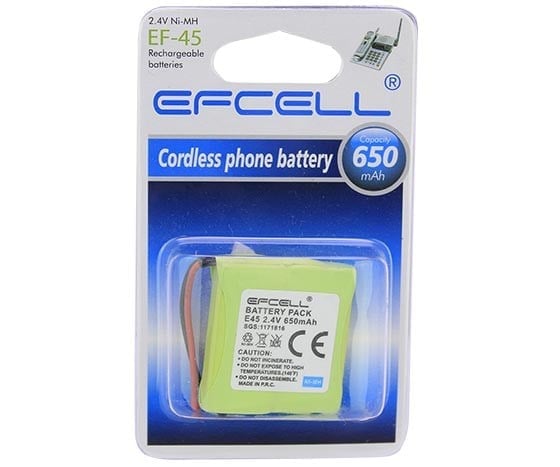 EFCELL EF-E45 2.4 VOLT 650 MAH KISA CİKLET PİL