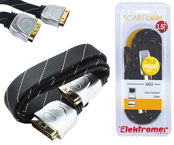 ELEKTROMER 1.5 METRE YASSI SCART SCART KABLO