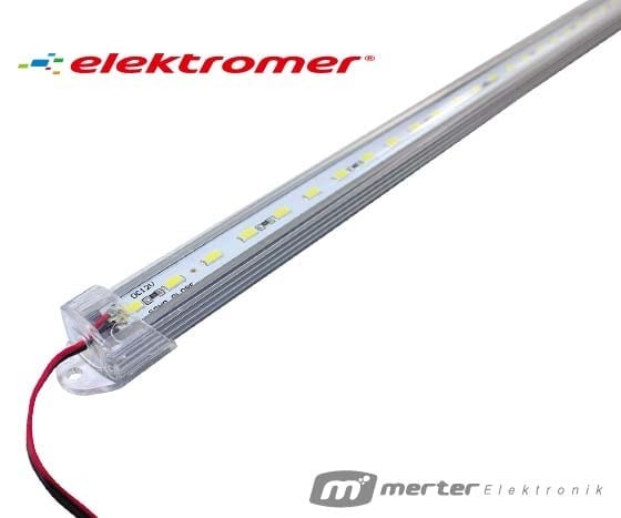 ELEKTROMER 72 LED 12 VOLT 1 METRE GÜN IŞIĞI ŞEFFAF DIŞ MEKAN ÇUBUK LED