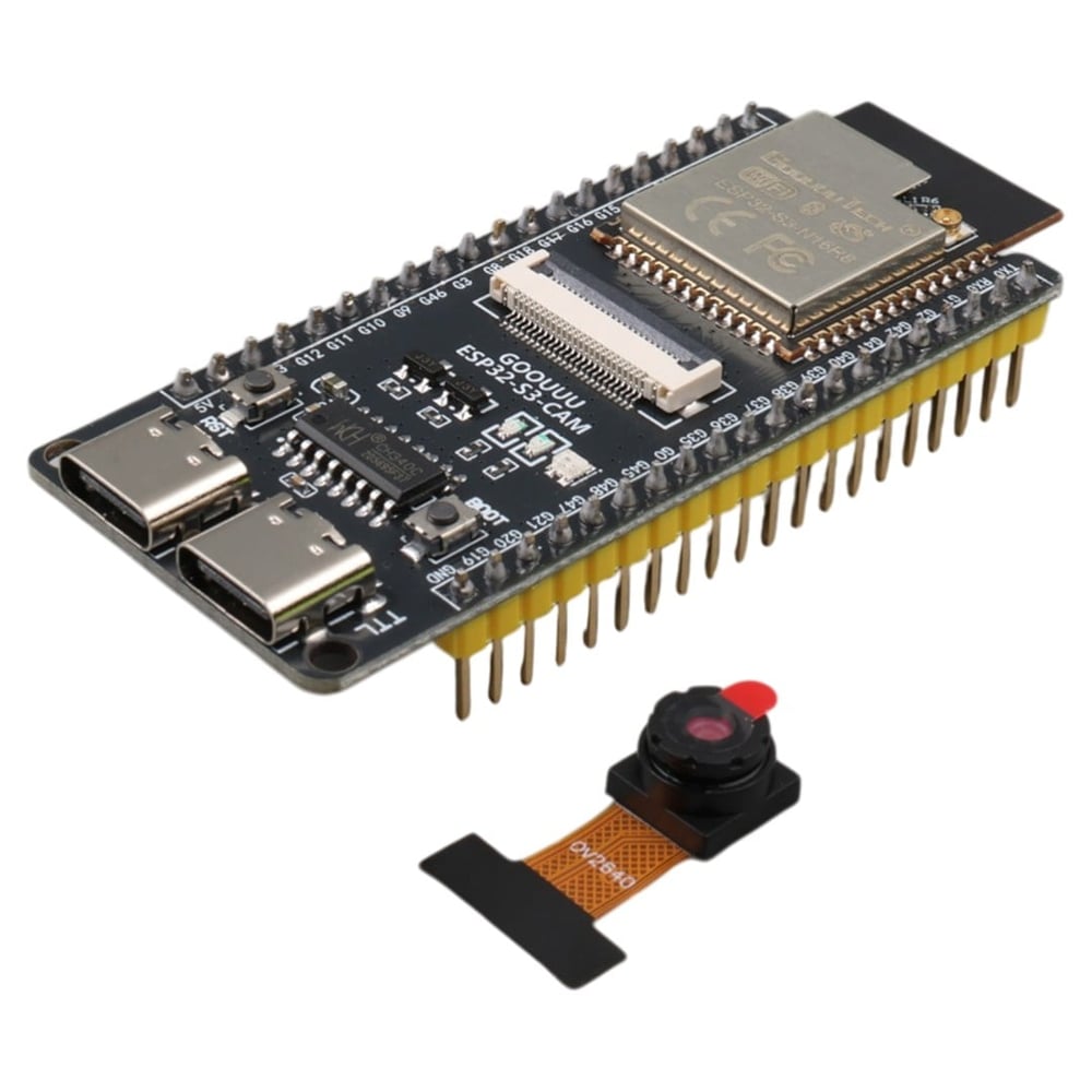 ESP32-S3-WROOM-1 N16R8 İŞLEMCİLİ DAHİLİ OV2640 KAMERA MİCRO SD KART YUVALI MODÜL GELİŞTİRME KARTI