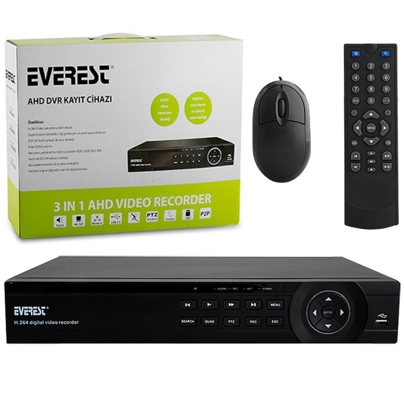 EVEREST AHD-808B 8 KANAL 4 SES 1080P AHD KAYIT CİHAZI