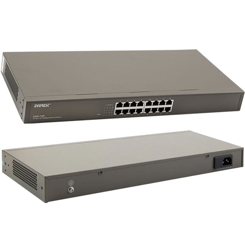 EVEREST ESW-1016D 16 PORT 10/100 MBPS ETHERNET SWİTCH