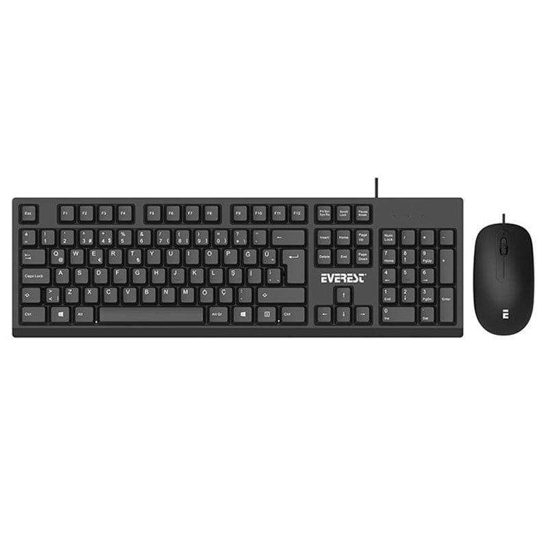 EVEREST KM-615 USB KABLOLU MULTİMEDYA SİYAH Q KLAVYE+OPTİK MOUSE COMBO SET