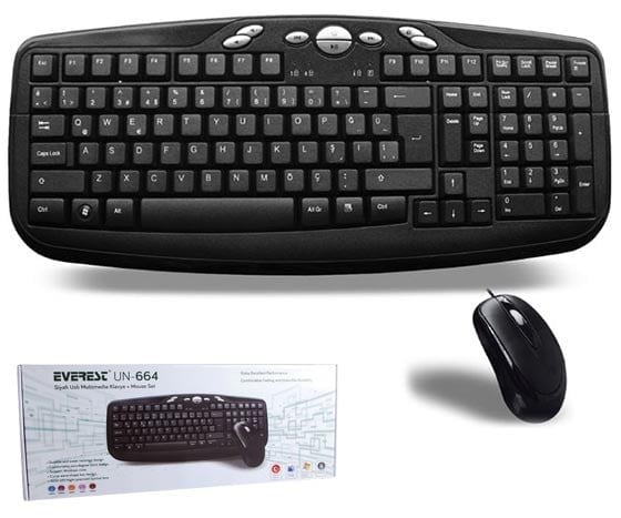 EVEREST UN-664 MULTIMEDYA KLAVYE+OPTİK MOUSE